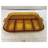 Indiana Glass amber divided relish tray