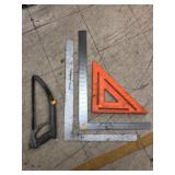 Tools -  Hand saw, Squares (1 square has crack)