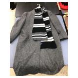 Menï¿½s Winter Wool Trench coat Jacket w/Scarf