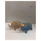 Frosted Glass Elephant Trinket Dishes