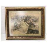 Framed picture of Mystic, Connecticut