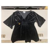 Black polyester fleece top Sz S