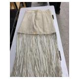 Ivory fringed leather skirt