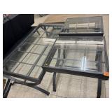 3 Outdoor Metal Framed Glass Top Tables