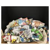 Vntg Character Sheets and scraps fabric