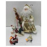 Santa tree topper and Christmas figures