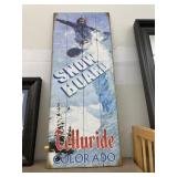 Telluride CO snow boarding sign. Approx 36 x 14