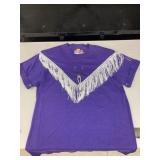 Fringed, beaded western T shirt (padded