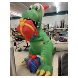 Blow up Christmas dinosaur, lights up, Moves,
