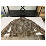 Liz Claiborne zippered animal print fleece jacket