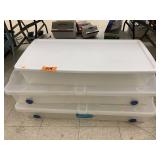 3 Storage totes With Lids, 2 with Wheels