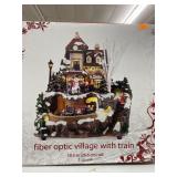 Fiber optic village w/train