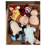 Box of stuffed animals