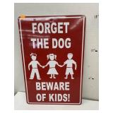 Metal Beware of Kids Sign