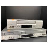 Magnavox VHS player and Toshiba DVD & VHS player