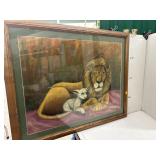 Framed Signed Lion & Lamb Print
