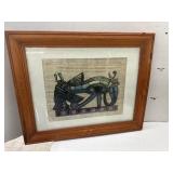Framed Vintage Egyptian Papyrus Painting