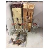 Wine Boxes, Glasses & Sign