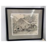 Signed Ink Drawing 24 x 21.5 inches