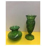 Green Glass Vases