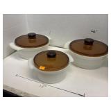 Anchor Hocking Fire-King white ribbed casserole