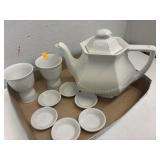 Teapot & Egg Cups - Adams Real English Ironstone