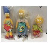 1990 Burger King The Simpsons dolls Homer, Marge,
