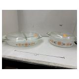 2 cnt Vintage Pyrex Town And Country Dishes