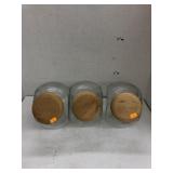 3cnt Glass Candy Jars