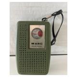Marc W600 solid-state AM pocket radio in olive