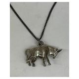 Jewelry - Bull Pendant Necklace - marked 925