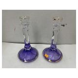 2 cnt SC Line Italy 24% lead crystal candlesticks