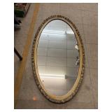Vintage Oval Mirror approx 38.5 x 21 inches