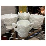 4 pieces Westmoreland Milk Glass