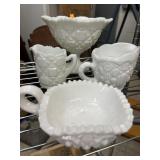 4 pieces Westmoreland Milk Glass