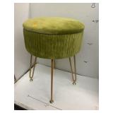 Mid-Century Modern Velvet Round Footstool Ottoman