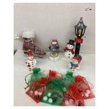 Misc Christmas ornaments and figures, music box