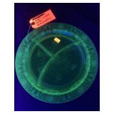 30ï¿½s divided plate Uranium glass