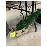 Metal Sled with Lighted Tree in Timer