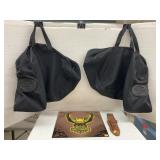 2- Harley Davidson vinyl bags, mirrored tile,