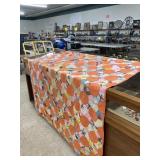 Quilt orange circle game pattern 6ft x 7ft