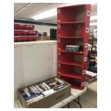 Box of DVDs & Cardboard Shelf Display