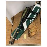 Baseball group, Bats with Bag and Vntg Glove
