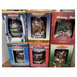 6cnt Holiday Budweiser Steins