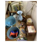 Blue Vase and Bowl, Lamps, Misc Decor