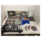 Various Music CDs, CD holder, and Exercise DVDs