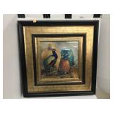 Large Wall art w Peacock and Vases