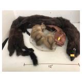 Vntg Fur Stole And Hat