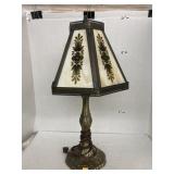 Stained glass metal table lamp
