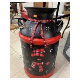 Snowman Milk Can